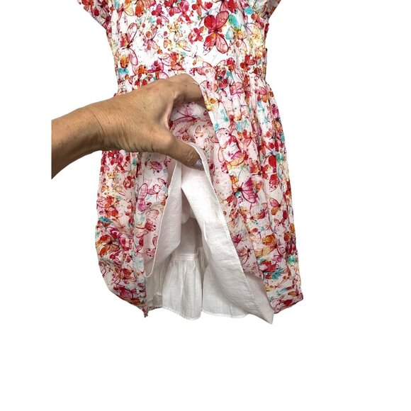 Pastourelle NYC Girls’ Dress 6 Butterfly Print Fit Flare Ruffle Cap Sleeve Ties - Picture 14 of 16